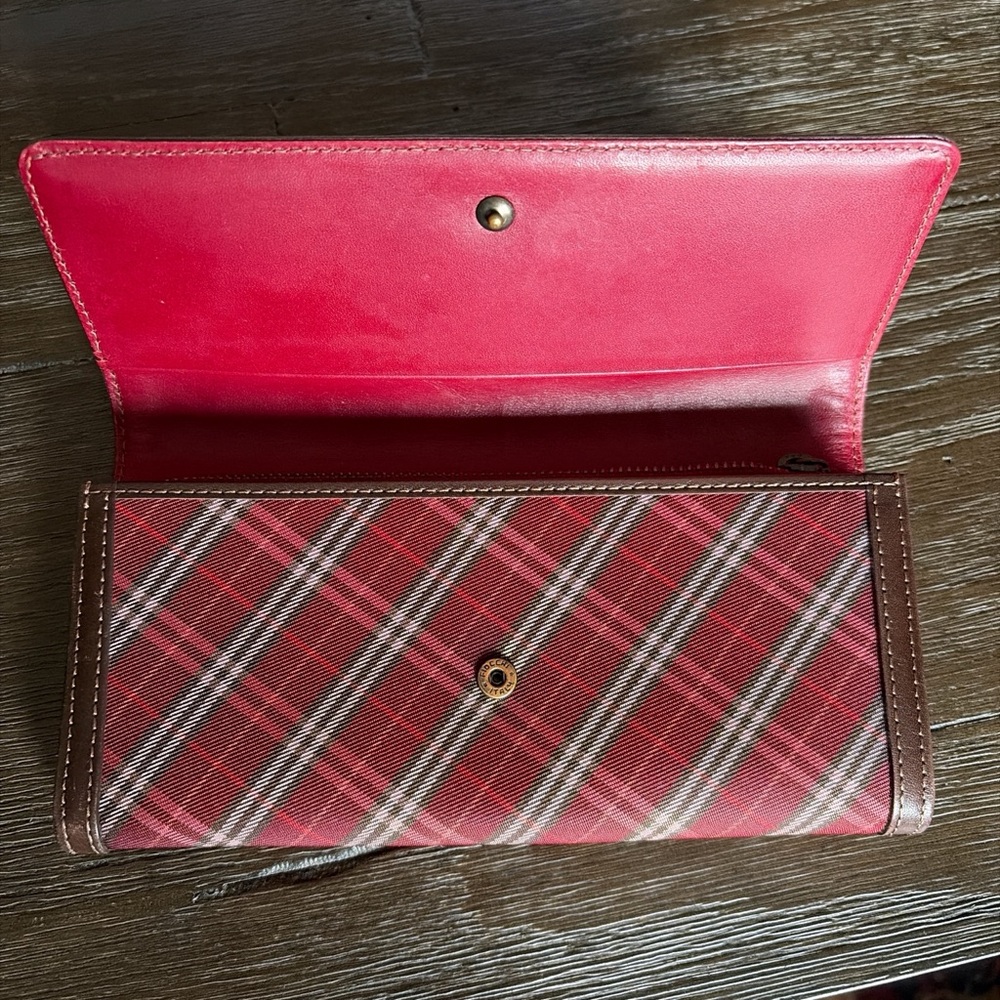 Burberry Blue Label House Tote Red and Brown Plaid with COA & Lg Wallet - Picture 10 of 16